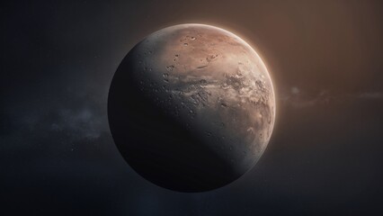A large, icy planet with a rocky surface and a thin atmosphere.


