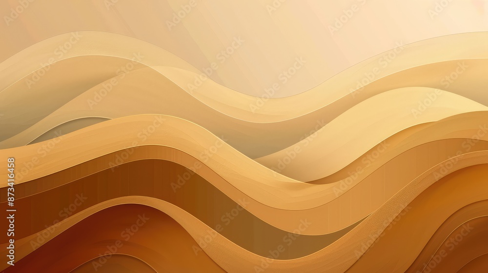 Poster a minimalist modern background with gradient waves in warm earth tones, creating a soothing copy spa