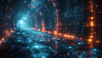 Fototapeta premium Digital Network Tunnel