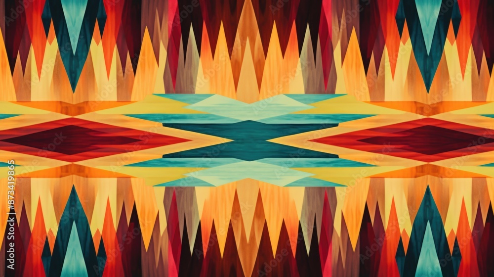 Poster a colorful abstract painting with a lot of different colors and shapes. the painting is full of ener