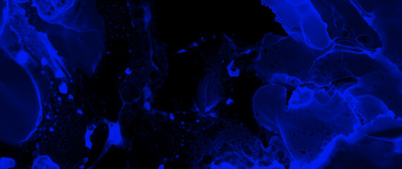 Abstract blue grunge vector background with bright colors splashes for cover design, invitation, poster, banner, flyer, cards and design interior. Futuristic ink texture illustration. Color smoke.