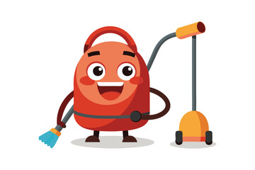 Cartoon smiling vacuum cleaner character art vector