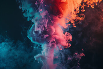 Floating smoke-like shapes in various colors on a black background, creating an ethereal and mesmerizing visual effect.