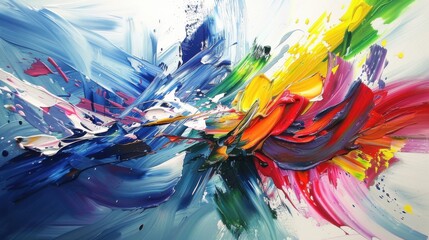 Thick paint abstract seasons