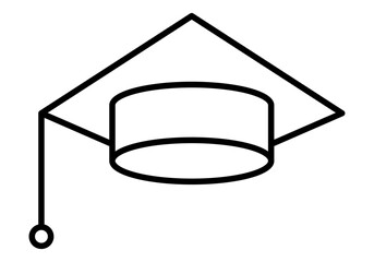 Icono negro de gorro de graduación