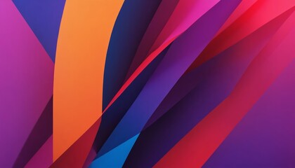 Obraz premium Abstract geometric composition with vivid hues of orange, red, and purple
