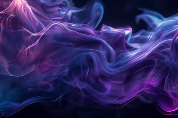 Floating smoke-like shapes in various colors on a black background, creating an ethereal and mesmerizing visual effect.