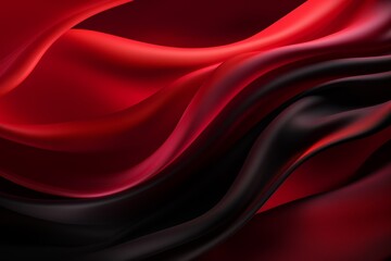 Abstract image showing flowing red and black silky textures, creating a dynamic and elegant visual effect.