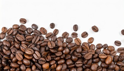 Obraz premium Panoramic coffee beans isolated on white and white background , generated by AI. High quality photo