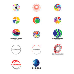 Set of Abstract Circle Icon Logo Design Template