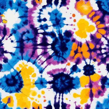 Bright tie dye vector seamless pattern