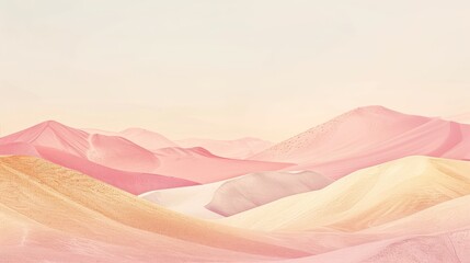 A pastel desert landscape with Pantone colors of soft pinks, peaches, and sandy beige blending into a minimalist background.