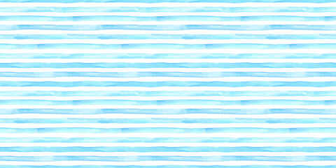 Blue stripes. Watercolor hand drawn seamless pattern with blue strokes. Geometric Abstract print. Background for textile, wallpaper, scrapbooking, greeting cards