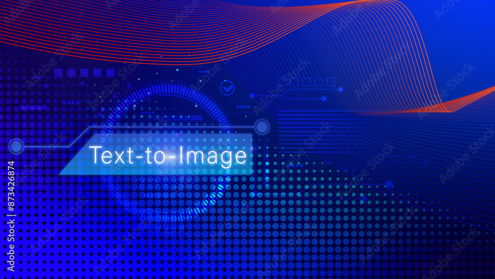 Aufkleber ai tech text to image, virtual graphic with ai, artificial intelligence, using command prompt for ge
