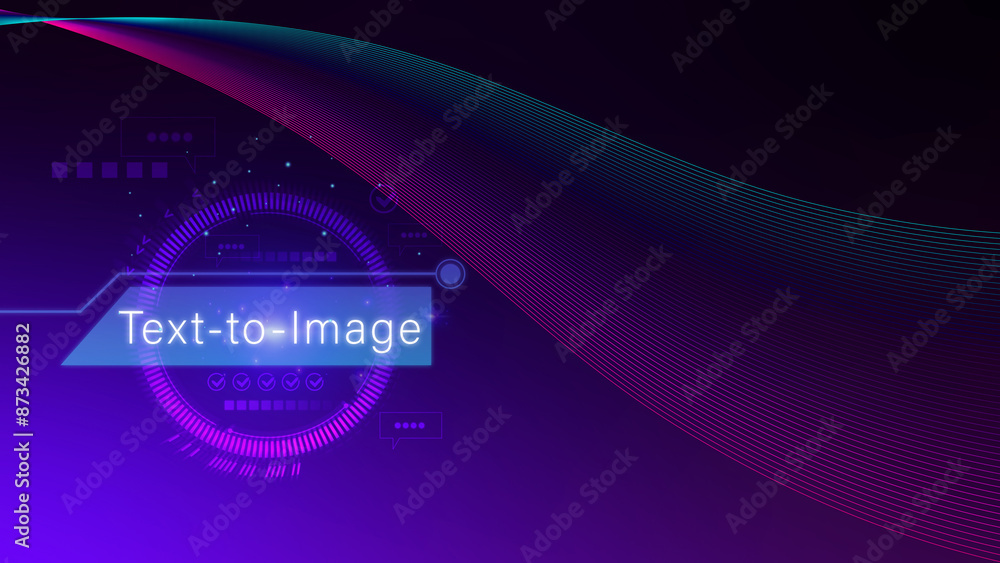 Aufkleber ai tech text to image, virtual graphic with ai, artificial intelligence, using command prompt for ge