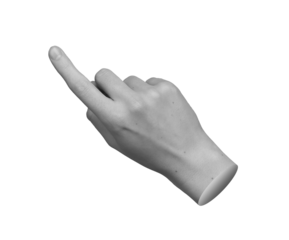 Finger pointing aside, indicating. Index finger, tap, click gesture. Hand sign, pick, isolated on white background. Position, forefinger expression, Reaching, touching.., transparent cut out PNG