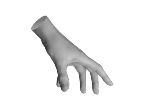 Grabbing, gripping, catching, taking and grasping gesture, hand sign isolated on white background., transparent cut out PNG