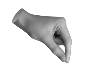 Pinch gesture, salting, holding something very little, thin, hand sign isolated on white background., transparent cut out PNG