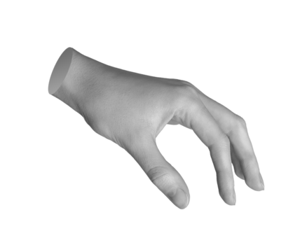 Showing small something, taking invisible, space, hand sign isolated on white background., transparent cut out PNG