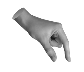 Showing small, something very little, two fingers taking invisible smth, hand sign isolated on white background., transparent cut out PNG