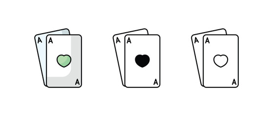 Cards icons vector set stock illustration