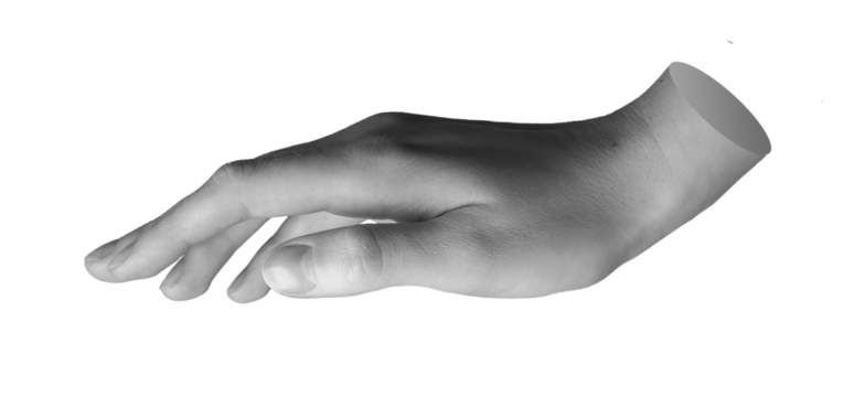 Touching something invisible, gesture, hand sign isolated on white background., transparent cut out PNG