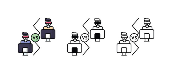 Vs icons vector set stock illustration