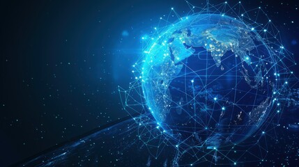 Obraz premium The world wide web in the form of a globe in the phone. global internet connection