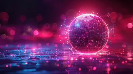 The world wide web in the form of a globe in the phone. global internet connection