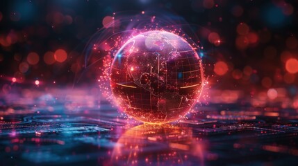 The world wide web in the form of a globe in the phone. global internet connection