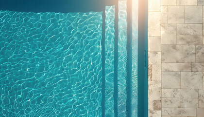 fresh pool water with sunshine