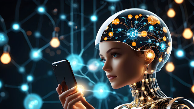 Humanoid robots futuristic concept. Future Robot, Human Robot, AI, Artificial Intelligence, Humanoid,