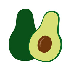 Fruit and Berry collection. Flat style, vegan health food icon. Vector set for package, label, menu. Vector illustration.