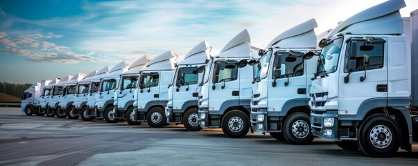 Fleet of trucks optimized for various functions, efficient logistics, advanced transport management