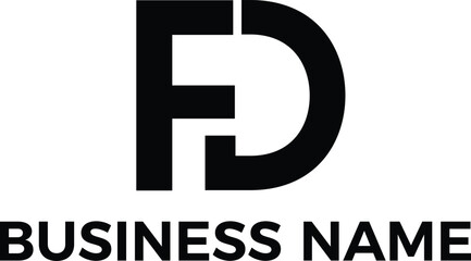 FD LETTER MINIMAL LOGO DESIGN VECTOR