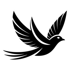 Flying bird logo silhouette vector art illustration