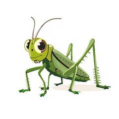 Fototapeta premium Grasshopper Minimalist fashion cartoon isolated whitebackground