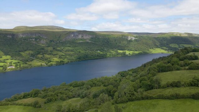 The scenic lake in the valley at Glencar, Leitrim, Sligo, Ireland