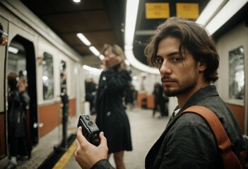 person in subway