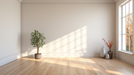 Minimalist Interior with Sunlight Streaming Through Window