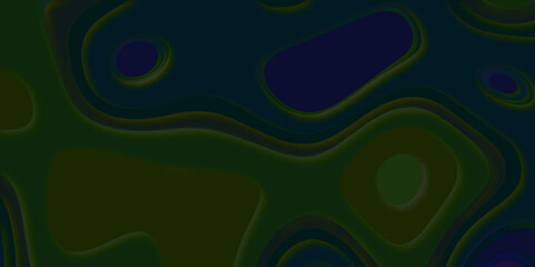 Difference type abstract 3D art paper cut monochrome height map topographical repeating pattern, smooth gradients of green and grey abstract paper art with layer lines creating of depth and contour.