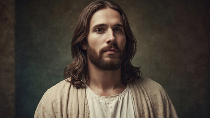 Fototapeta premium Jesus Christ on a dark background.