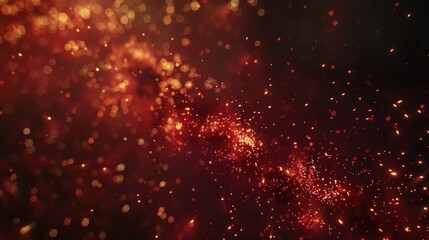 A red background with a lot of fire and sparks. The fire and sparks are scattered all over the background, creating a sense of chaos and destruction