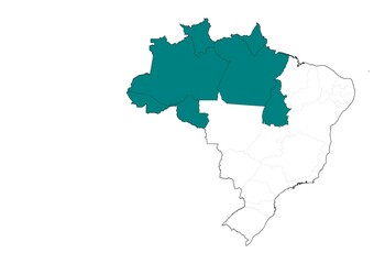 Mapa de la Región norte de Brasil © Stockchi