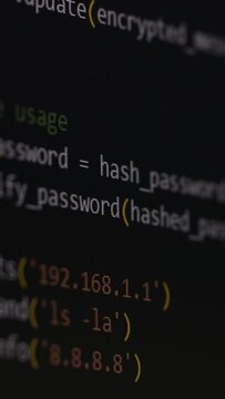 Programming Code on Dark Screen