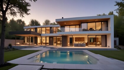 Fototapeta premium Modern luxury ecology house in elegent and luxurious look