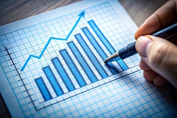 Business Growth and Success Concept with Graphs and Hand Writing on Paper