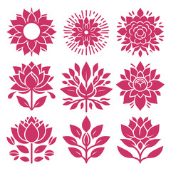 Fototapeta premium Creative Botanical set with flowers Design.