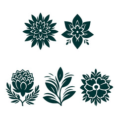 Fototapeta premium Creative Botanical set with flowers Design.
