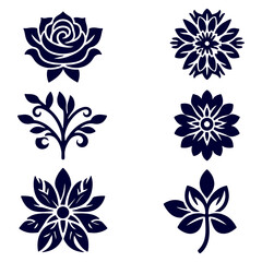 Obraz premium Creative Botanical set with flowers Design.